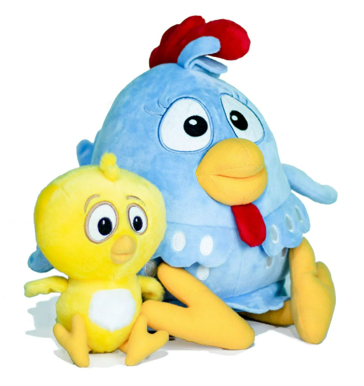 COMBO PELUCHES OFICIALES GALLINA PINTADITA Y POLLITO AMARILLITO